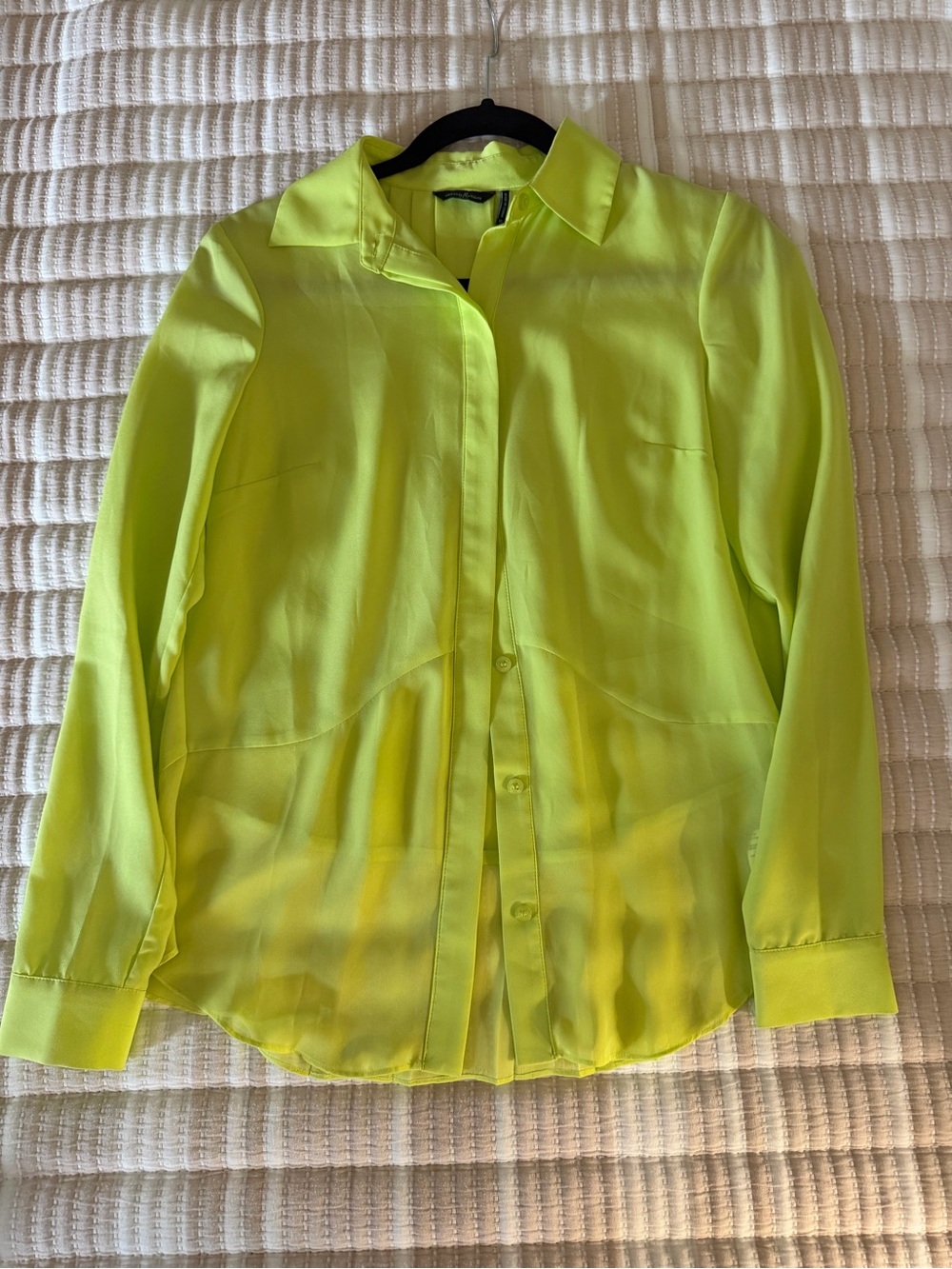 Guess Neon Yellow Button-Up Blouse